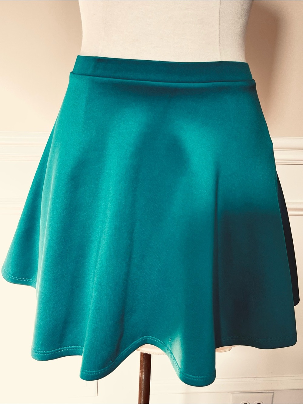 FOREVER 21 TEAL CIRCLE SKATER MINI SKIRT | SIZE XS